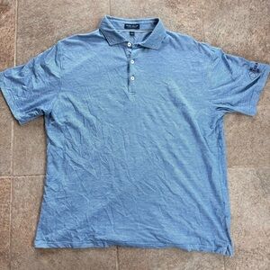 Peter Millar Light Blue Heather Polo Shirt Size Large Crown Crafted